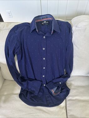 Buttercloth Navy Long-Sleeve Button-Down Shirt